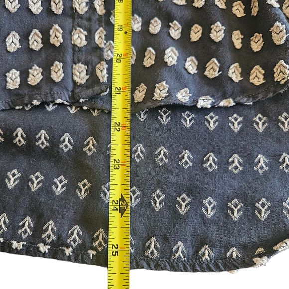 ANTHROPOLOGIE Pilcro & The Letterpress Textured Blouse Button Down Charcoal XS - Picture 5 of 10
